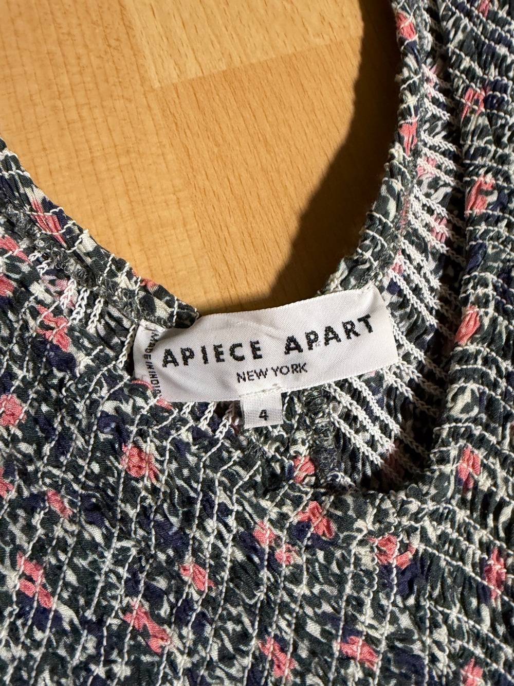 Apiece Apart Olivas Floral Fit & Flare Maxi Dress Smocked Bodice Long Sleeve - Picture 6 of 12